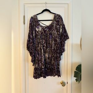 Small Free People boho purple floral dress